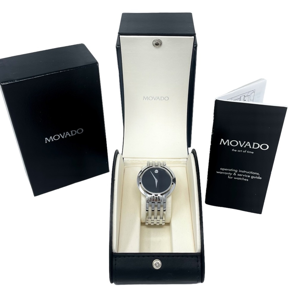 MOVADO Mens Esperanza Stainless Steel Onix Face